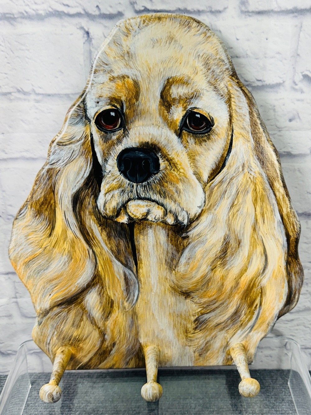 Vintage D.W. Possum Cocker Spaniel Wall Rack Signed 5/20 Limited Edition 1994